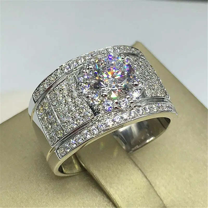 

Men's Rings Fashion Rhinestones Trend Hot Selling Personality Jewelry Zircon Anniversary Creativity Accessories