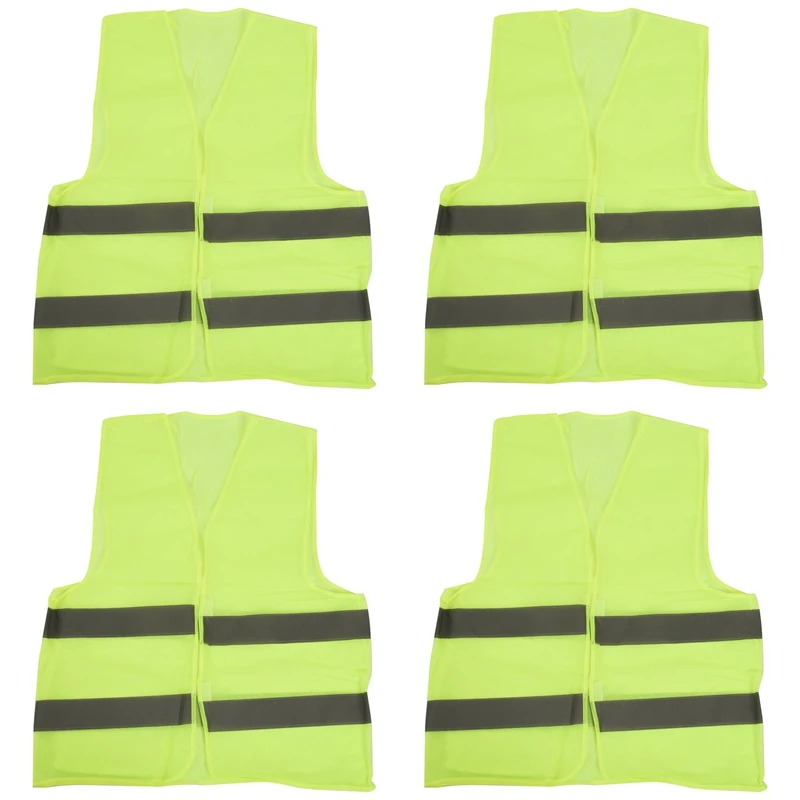 

4 Pcs. Safety Vests Car Puncture Vest Safety Vest, Safety Warning Vest En 471 with 360 Degree Reflective Stripes and Buckle, Sta