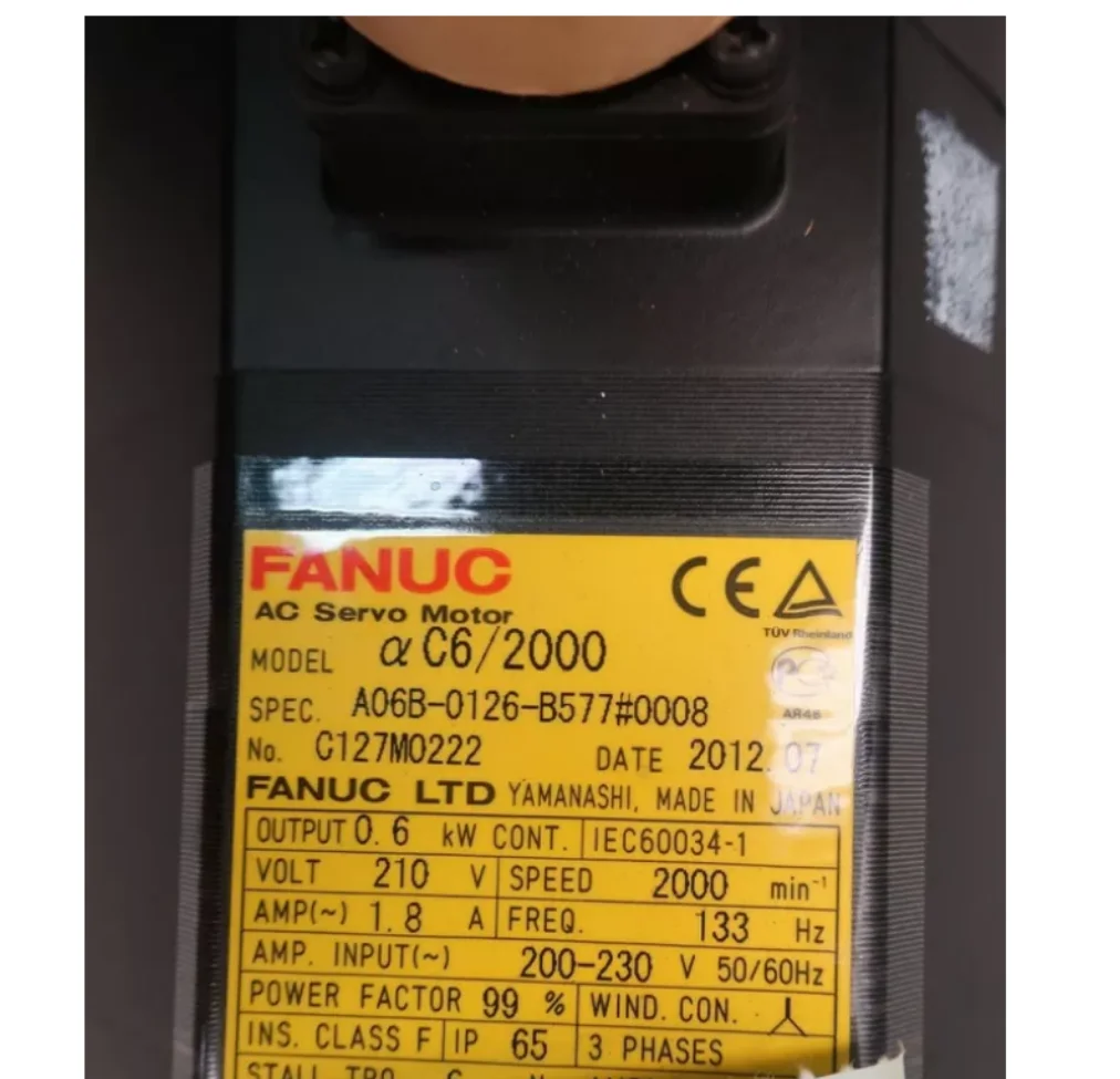 Технические системы Fanuc Серводвигатель протестирован Ok A06B 0126 B577