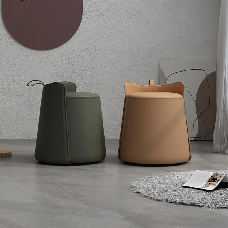 

Makeup Stool Light Luxury Cosmetic Chair Living Room Stool Home Low Stool Backrest Dressing Stool Solid Wood Make-up Chair