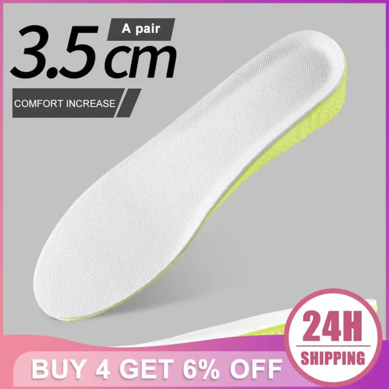 Polyurethane Shoes Insole Soft Shock Absorption Running Sport Insoles Pad Invisible Elevation Shoe Bottom Elastic Insoles
