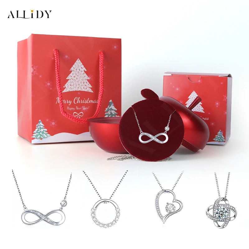 Рождественский подарок Яблоко Шкатулка для драгоценностей с ожерельем