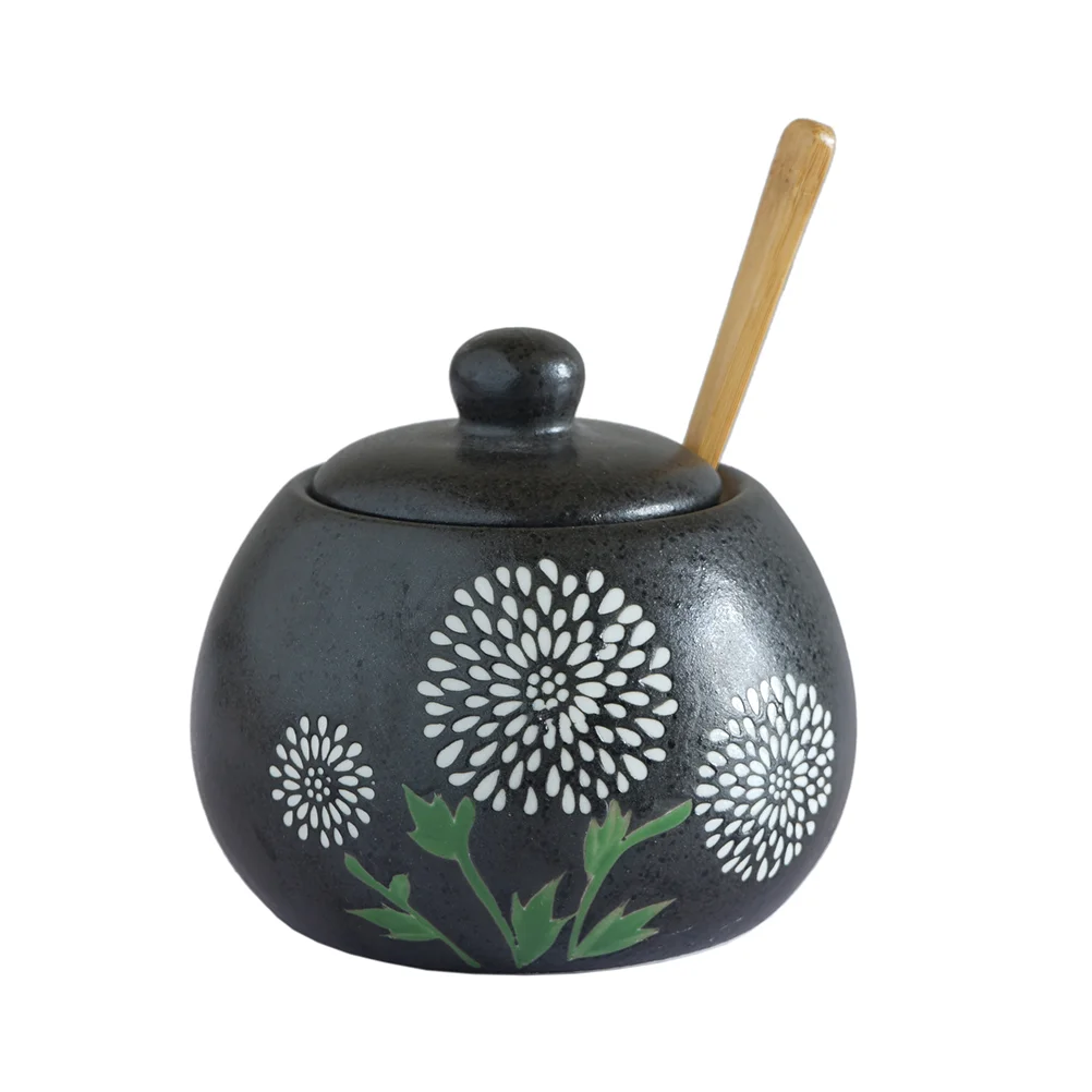 

1pc 450ML Dressing Jar Decorative Chic Ceramic Practical Seasoning Can for Restaurant Store Home