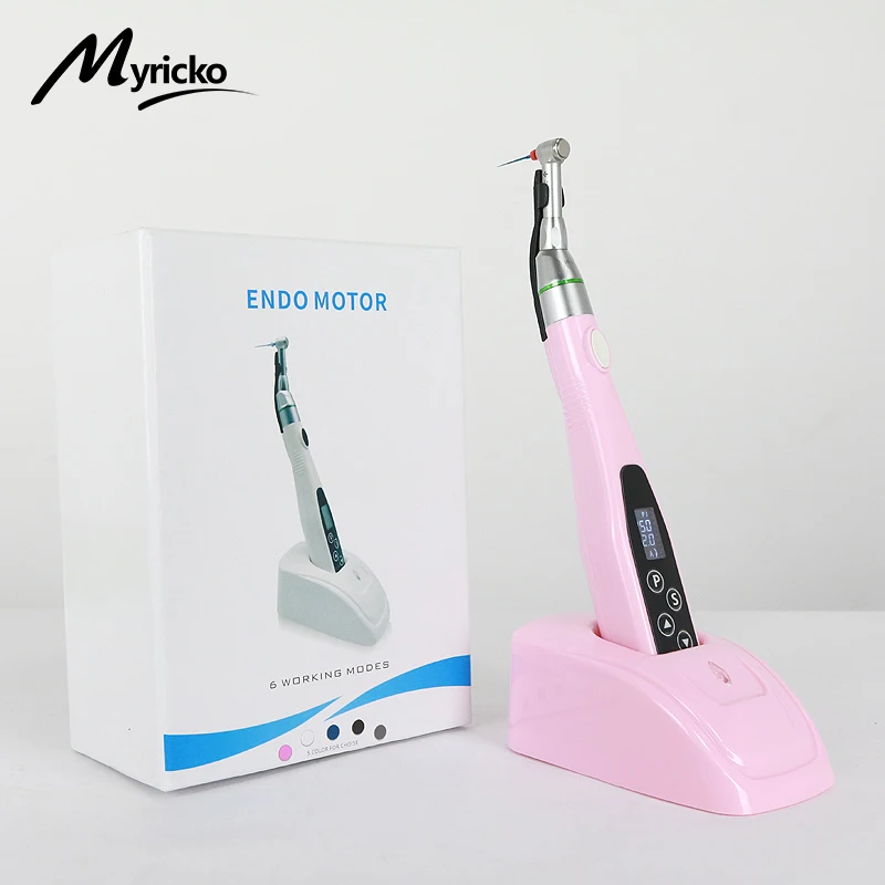 

Myricko Dental Endo Motor Wireless Brushless Reciprocating With 16:1 Mini Contra Angle Endomotor Head Handpiece
