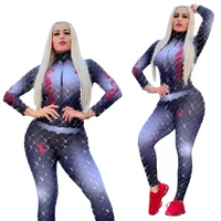 2022 newest letter print tracksuits for women long sleeve zipper top and skinny pants sports casual 2 piece sets j2669
