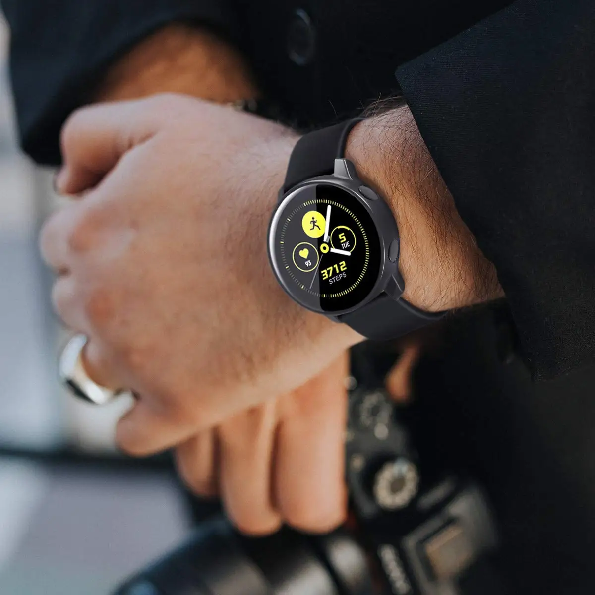 Case+Glass For Samsung Galaxy Watch Active 2 44 40mm Cover Bumper Accessories Protector Full Coverage Matte Screen Protection