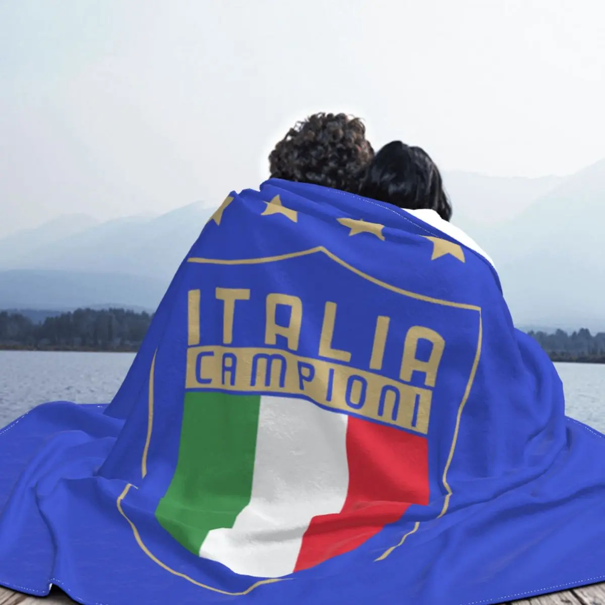 Одеяло плюшевое мягкое покрывало из кораллового флиса с итальянским флагом s CCCP