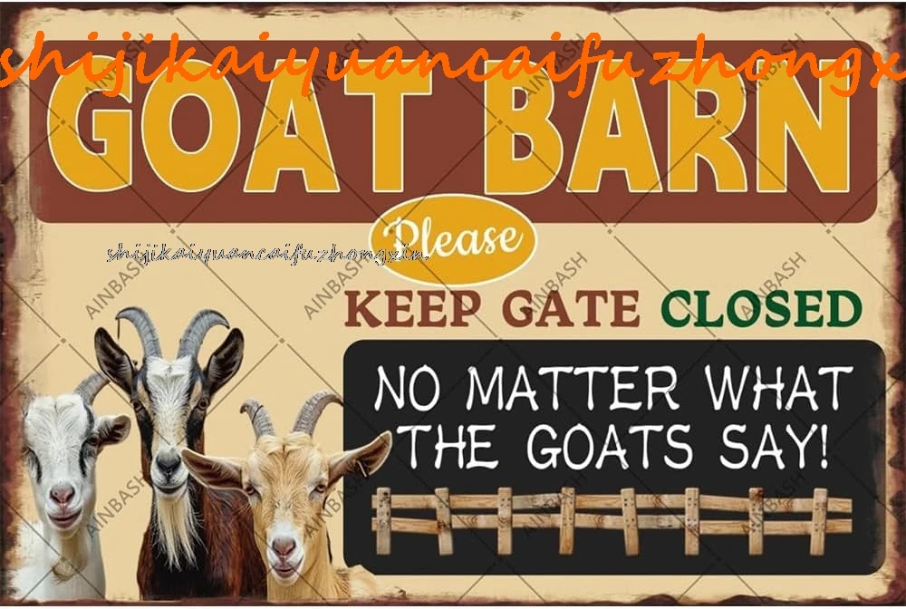 Забавные жестяные знаки сарая Декор из козла Металлическая жестяная вывеска