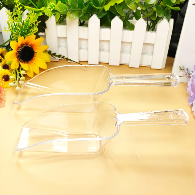 6PCS Clear Measuring Spoon Plastic Ice Scoop Scoopers Measuring Cup Shovel For Candy Dessert Buffet Ice Cream Protein Powder