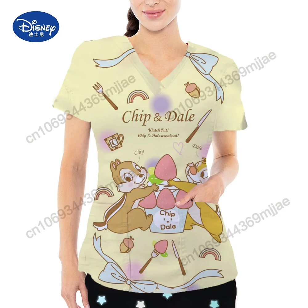 Женская одежда Disney униформа медсестры Traf 2023 Слитная футболка с карманом и