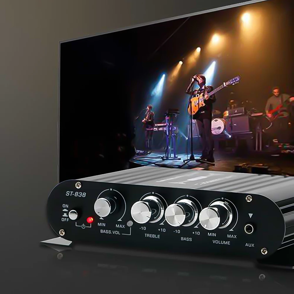 ST-838 HiFi 2 1-канальный стереобасовый звуковой усилитель с регулировкой басов и