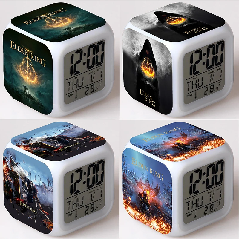 

Elden Ring Alarm Clock Game Astrologer Led Light 7 Color Change Temperature Display Watch Wake Up Boys Kids Gift Birthday
