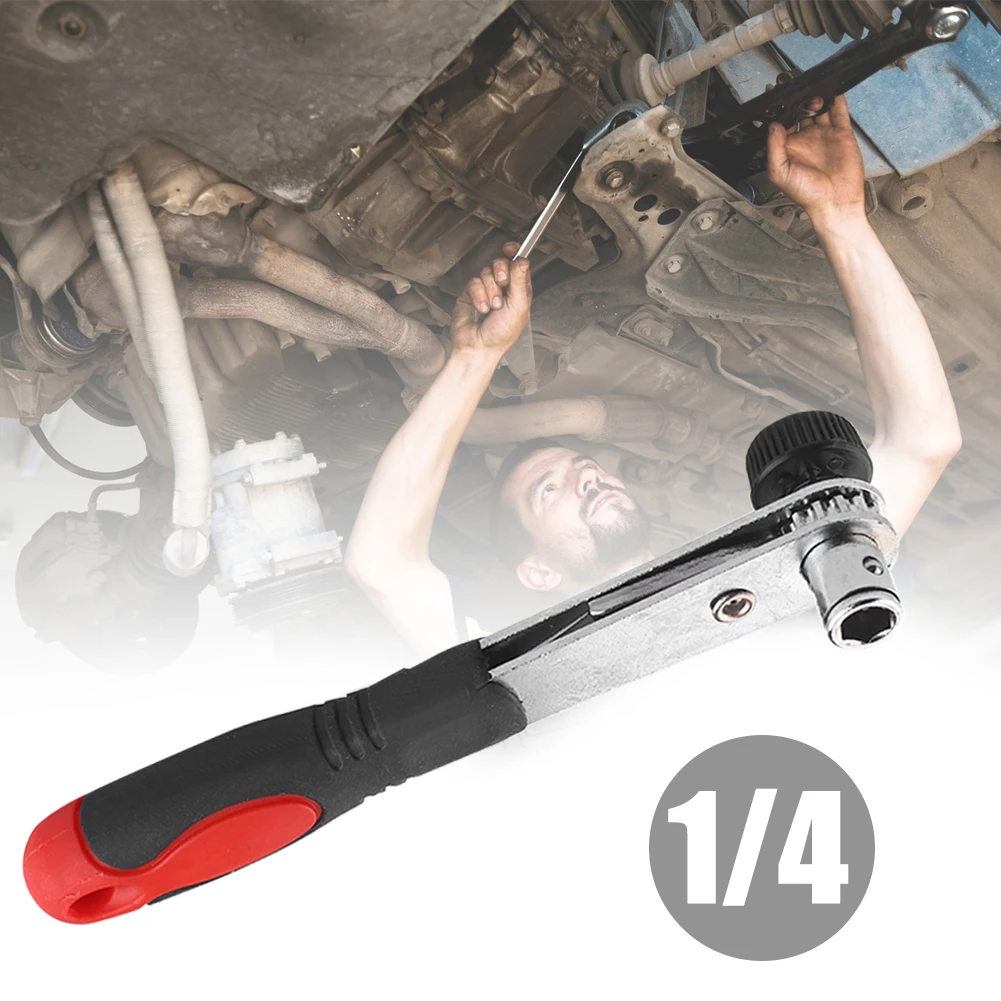 

Гаечный ключ с трещоткой 6,35 мм полуавтоматический шестигранный хвостовик двунаправленное управление двойная головка быстроразъемный гае...