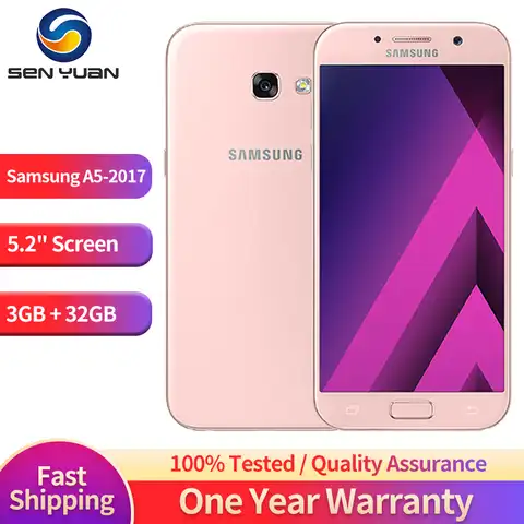 Оригинальный смартфон Samsung Galaxy A5 (2017) A520F 4G LTE мобильный телефон 6,4 дюйма 3 ГБ ОЗУ 32 Гб ПЗУ сотовый телефон с одной SIM-картой 16 МП Восьмиядерный