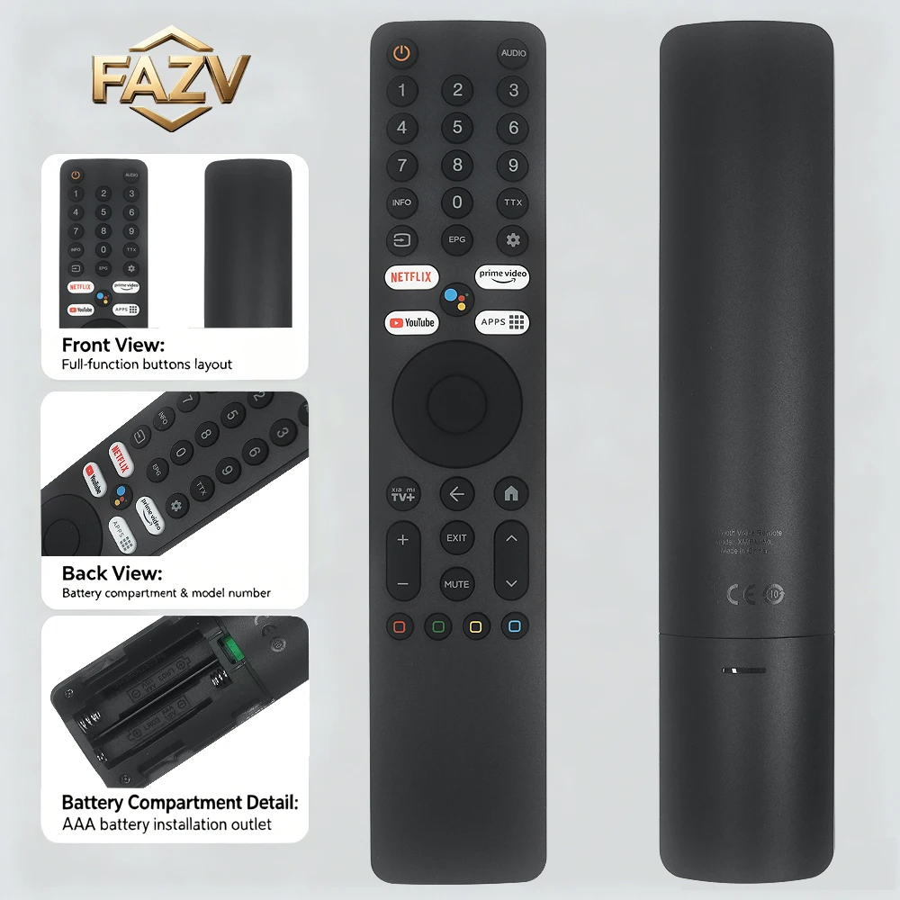 Фото Голосовой пульт дистанционного управления FAZV для Xiaomi XMRM-ML L55M7-Q2ME 4K QLED Android Smart TV №1