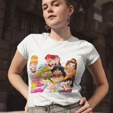 Urban Outfitters Disney princesas camiseta Mujer Pulovers Y2K Ropa España divertida Pulp Fiction moda Ropa Mujer camiseta Femme