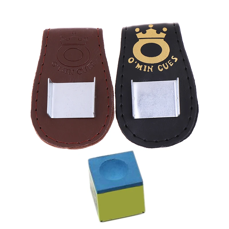 

HOT SALE Pool Billiards Snooker Accessories Leather Magnetic Belt Clip Chalk Holder Accessory two colors