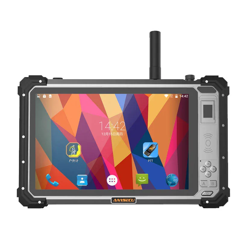 ANYSECU P5 10inch LTE 4G Android 9 IP68 rugged industrial tablet 4 watts DMR+UHF/VHF (optional) with GPS / fingerprint unlocking