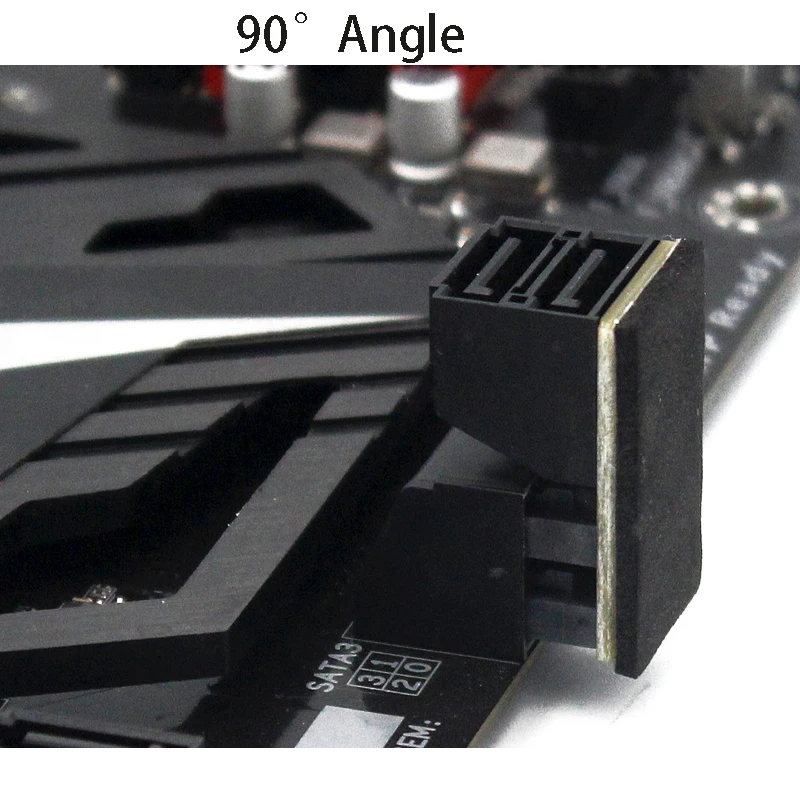 

Double SATA 7Pin Female to 7Pin Male 90/180 Angled Adapter Mainboard SATA SAS Converter for Computer PC Case Space Test