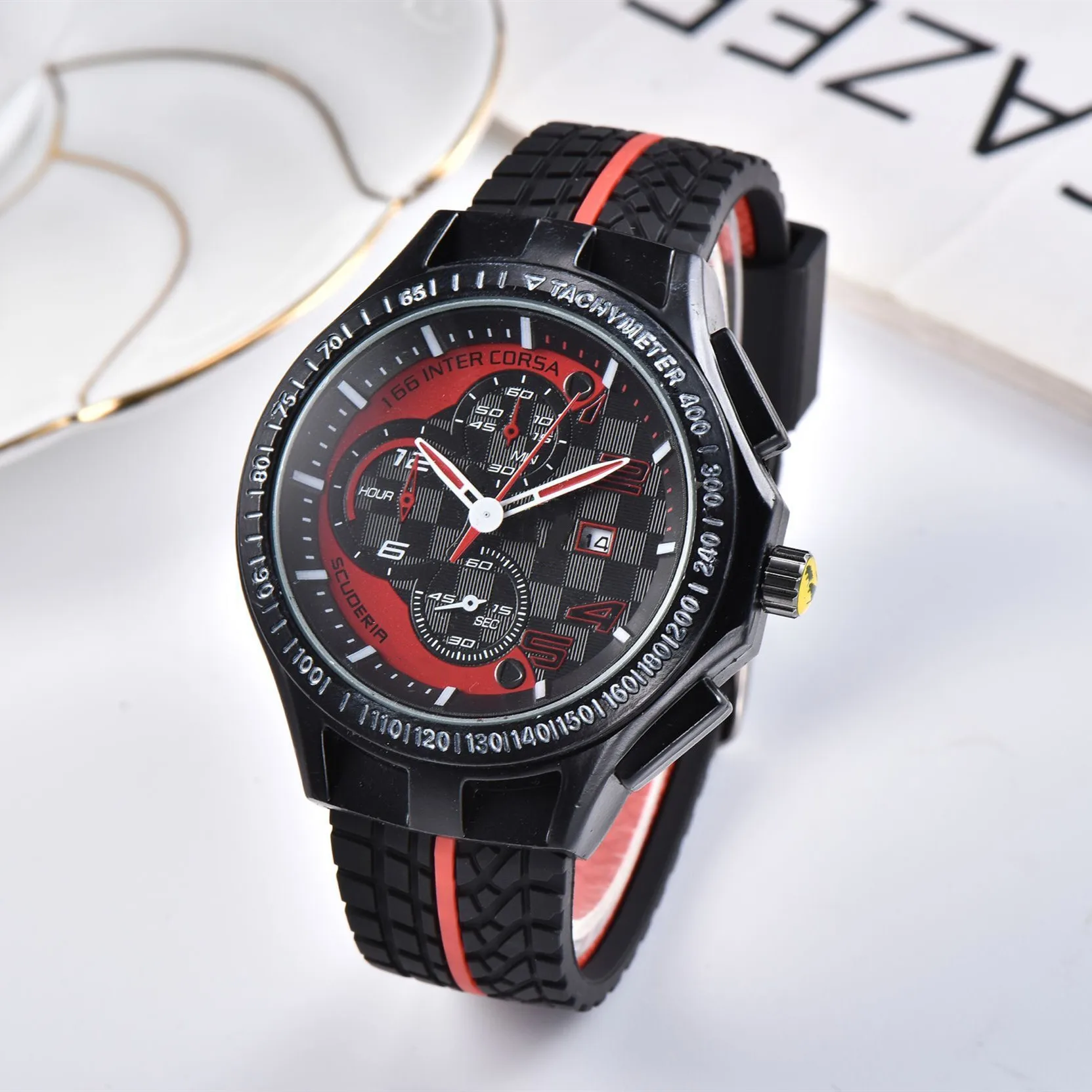 Luxus Sport Racing auto F1 Formel Gummi Uhr Strap edelstahl Quarz Uhren für Männer Uhr Beiläufige Armbanduhr Uhr