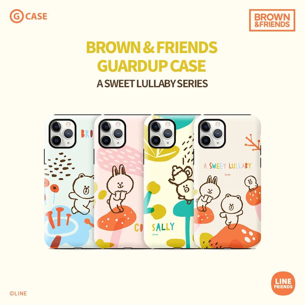 

Line Friends Cartoon Mobile Phone Case Linefriends Girl Gift for Apple 13 12pro Max Double-layer Fall Proof Case
