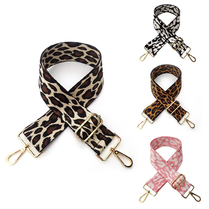 80-130cm Leopard Print Wide 5Cm Strap Adjustable Lengthened Women's Bag Accessories Long Strap Crossbody Replacement Strap