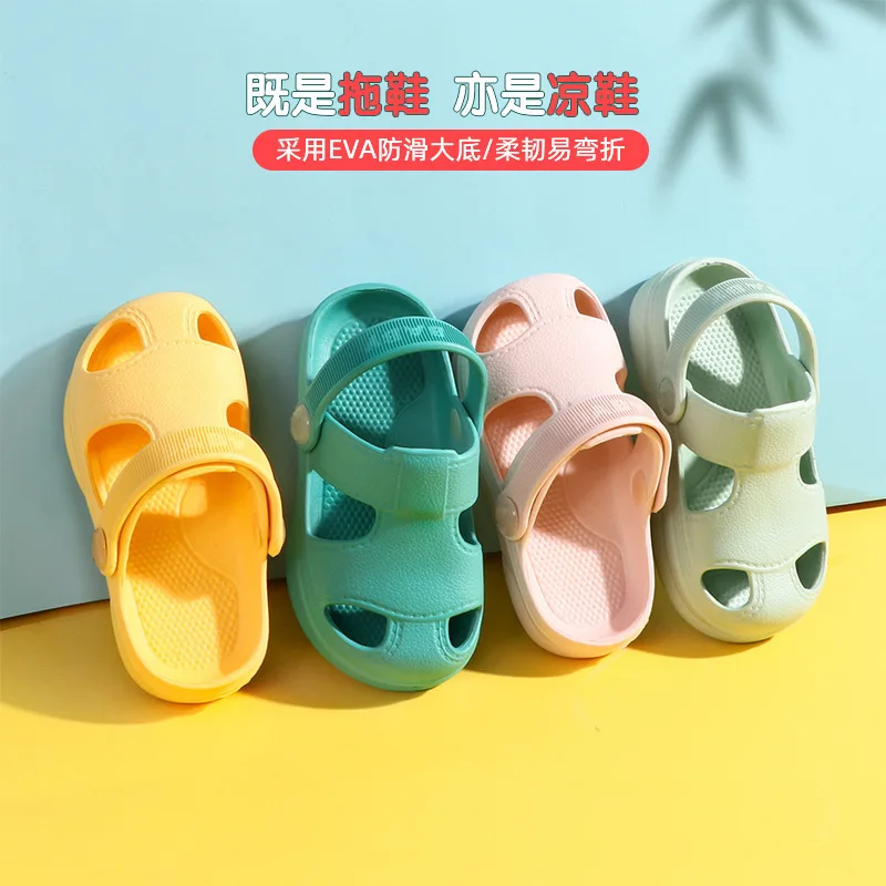 

Baby Shoes Summer Baby Hole Shoes Non-Slip Soft Floor Toddler Sandals Boys Girl Kids Casual Candy Color Roman Beach Slippers