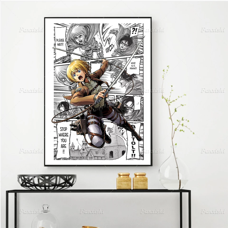 

Anime Poster Attack On Titan Wall Art Canvas Painting Comic Prints Modular Pictures for Living Room Home Bedroom Decoration Gift