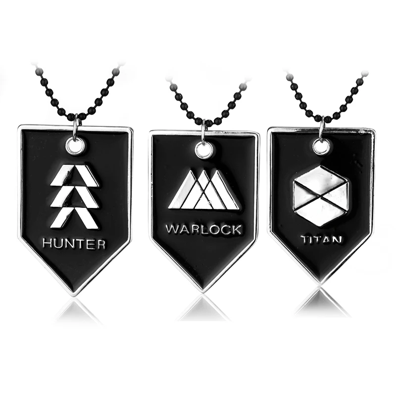 

PS4 Game Destiny 2 Iron Banner Leather Chain Pendants Bungie Airplane Logo Necklaces Letter Hunter Warlock Titan