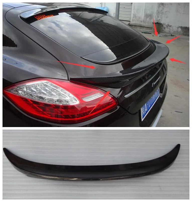 

High Quality ABS primer & Carbon Fiber Rear Trunk Lip Spoiler Splitter For Porsche Panamera 970 2011 2012 2013 2014 2015 2016