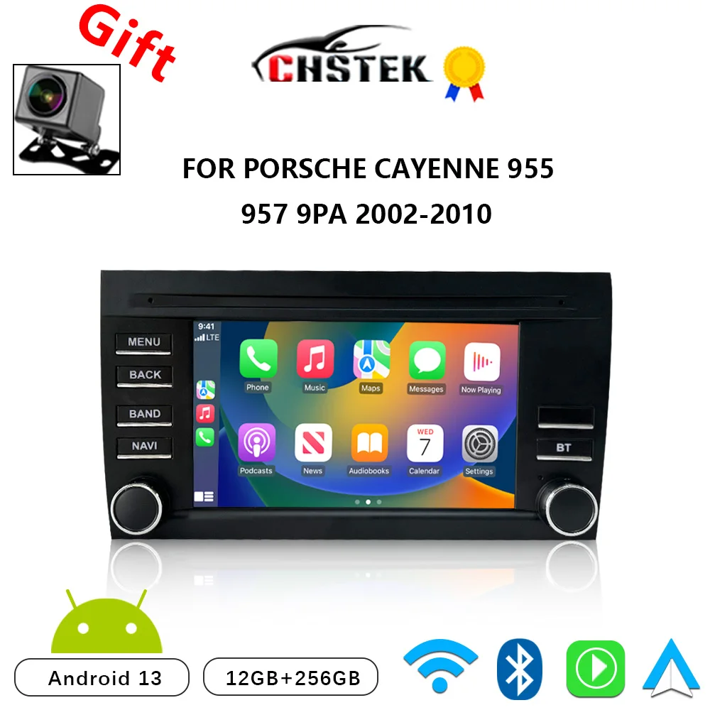 CHSTEK 7 &quotавтомобильный радиоприемник Android 13 Carplay для Porsche Cayenne 955 957 9PA 2002-2010 12 + 256G