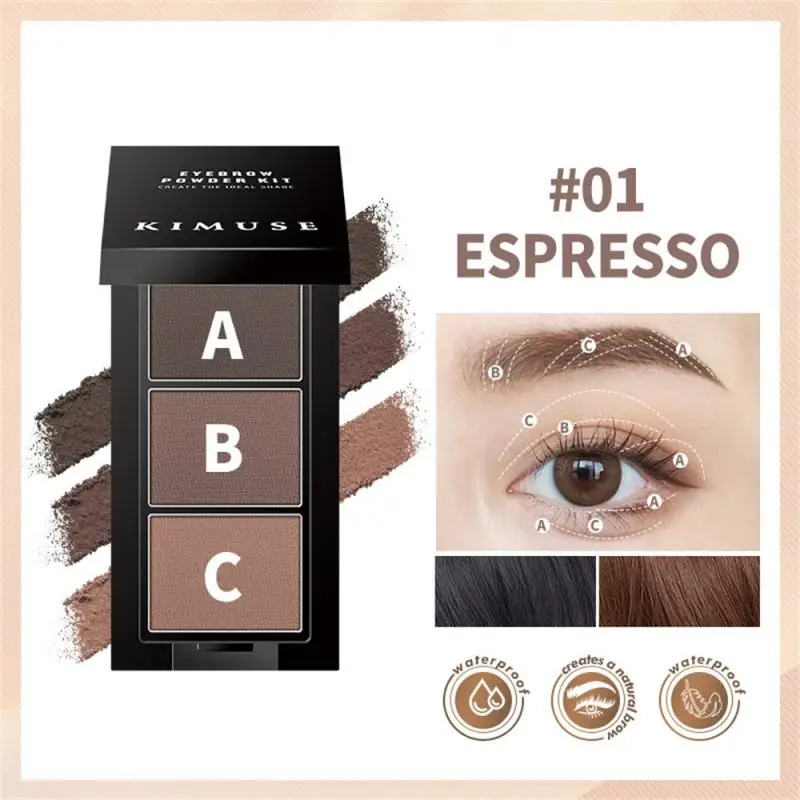 

KIMUSE Tricolor Eyebrow Powder Eyebrow Cream Multifunctional Face Repair Durable No Makeup Natural Delicate No Flying Powder