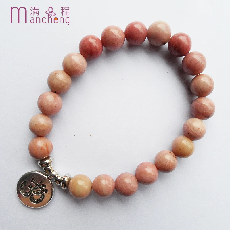 

2 rupee item дешеві товари по 2 грн Natural 8MM Rhodonite Tasbih Prayer Beads Muslim Allah Bracelet Women Man Demon Slayer