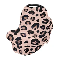 pink black leopard baby car seat cover nursing cover breastfeeding scarf soft breathable stretchy coverage infant stroller cover