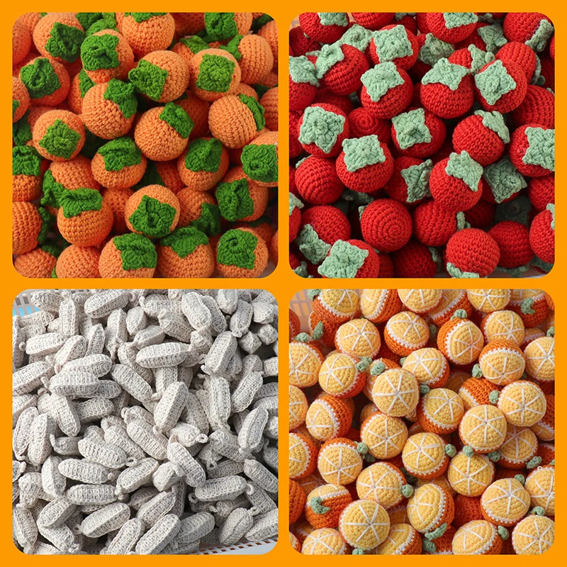 

Аксессуары для фруктов ручной работы, 1 шт., шерстяное вязаное крючком украшение для фруктов, подвесные аксессуары, брелок, заколка для волос, украшение для букета