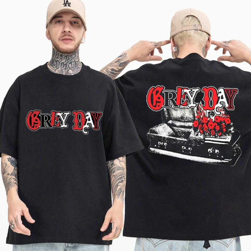 

Rapper $uicideboy$ Grey Day Tour T Shirt Suicideboys Third Tour To Hell Double Sided Print T-shirt Hip Hop Gothic Tee Shirts
