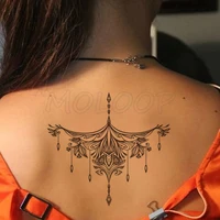 temporary fake tatoo black mandala flower diamond hand tattoo sticker big tatto body art back arm belly for women girl men