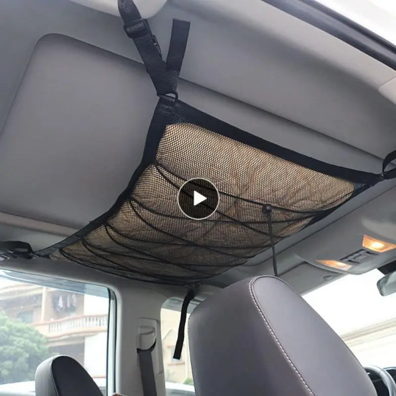 

Nylon Mesh Sundries Storage Bag Universal Portable Car Roof Storage Net Internal Cargo Net Bag Wear Resistance Car Accessories