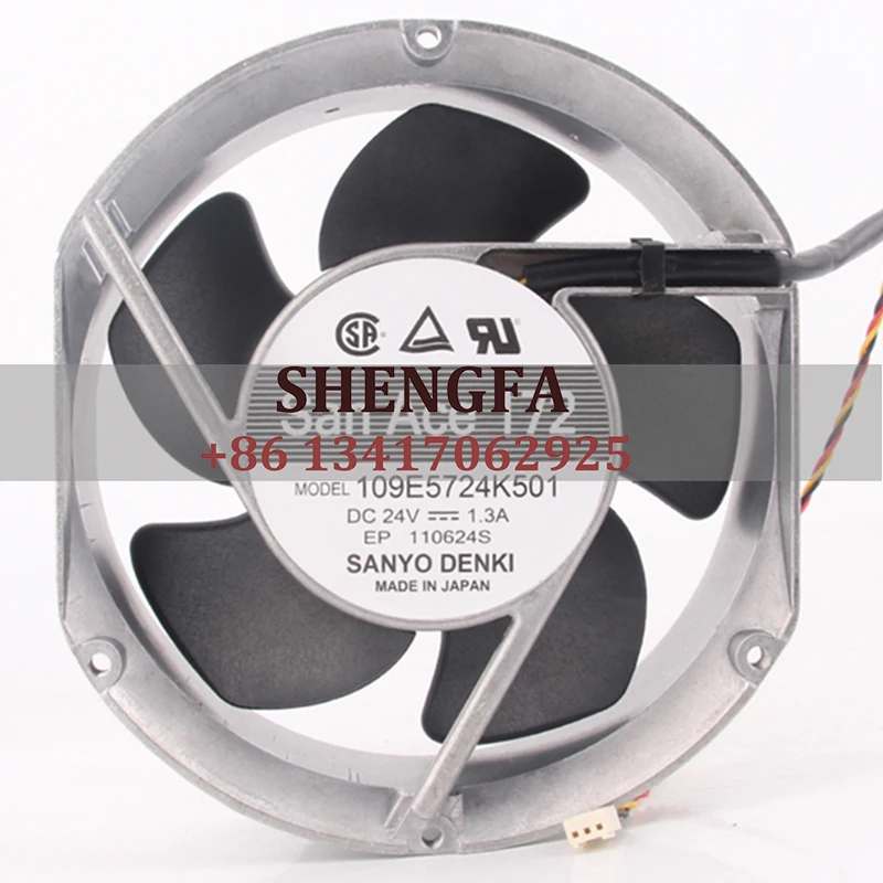 Вентилятор SANYO, двойной шарикоподшипник 109E5724K501 172X51MM DC24V 1.3A 17251, охлаждающий вентилятор