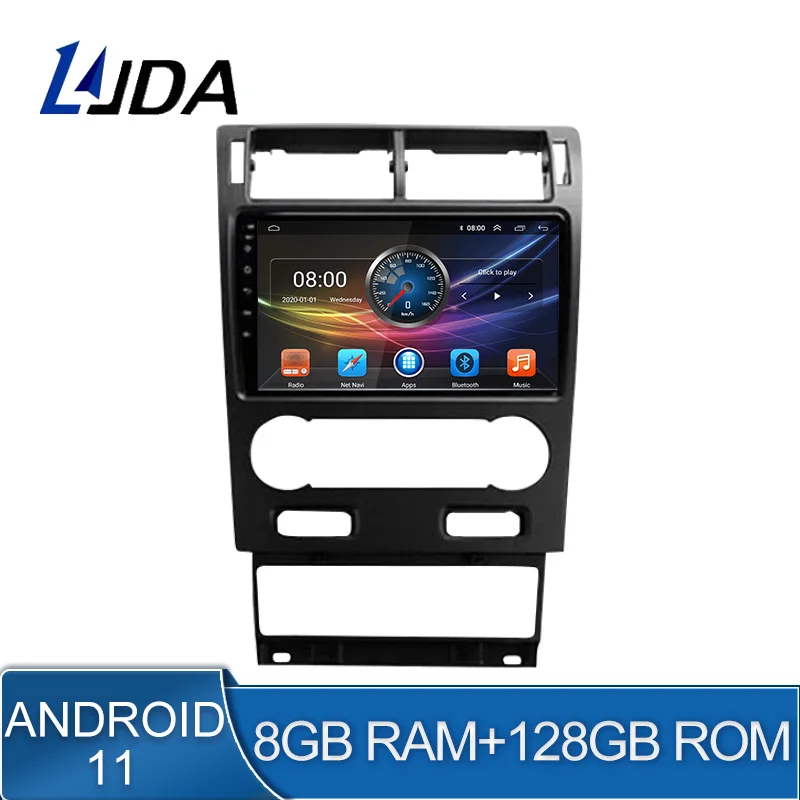 

LJDA 2 Din автомагнитола для Ford Mondeo Focus 2 Transit C-MAX S-MAX Fiesta gps навигация Мультимедиа DVD CD плеер стерео RDS