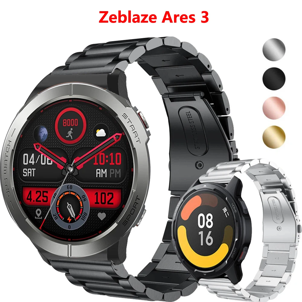 

22mm Watch Bracelet Strap for Zeblaze Ares 3 Pro Stratos 3 2 Smartwatch Stainless Steel Band for Stratos2 Metal Correa Wristband