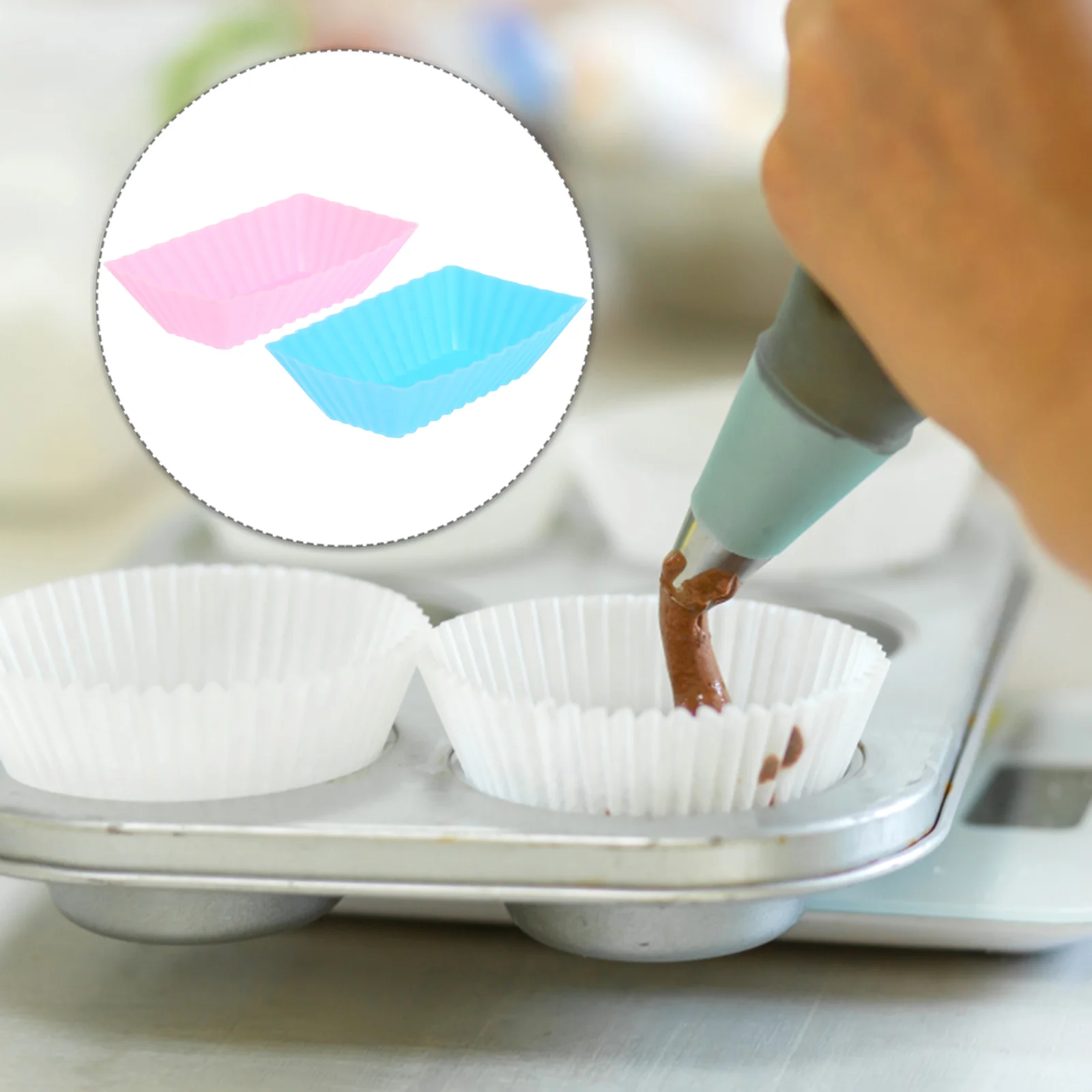 

Cups Silicone Muffin Cupcake Baking Molds Cake Liners Cup Reusable Mold Pan Stick Non Wrapper Liner Pastry Dessert Mini