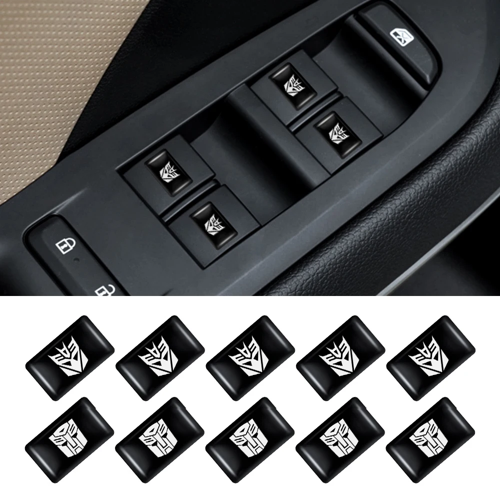 

10pcs 3D Epoxy Car Interior Decoration Stickers Auto Styling Accessories for Decepticons Autobots Transformers Badge Embmem LOGO