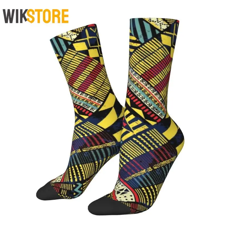 Лоскутные носки Kitenge Анкара Нигерия сумасшедшая одежда мужские и женские модные