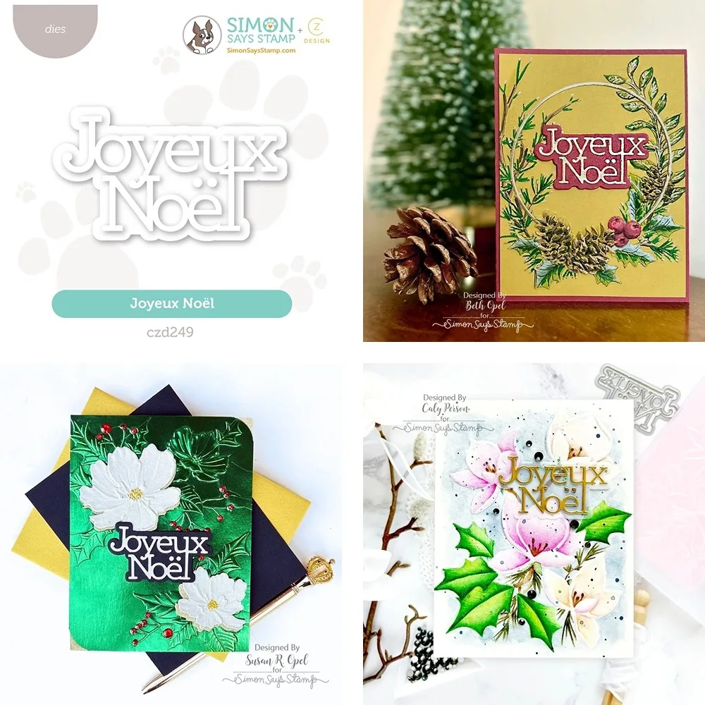 Christmas Joyeux Noel Metal Cutting Frame dies 2024 New Templates DIY Scrapbooking Paper Making Crafts Cuts