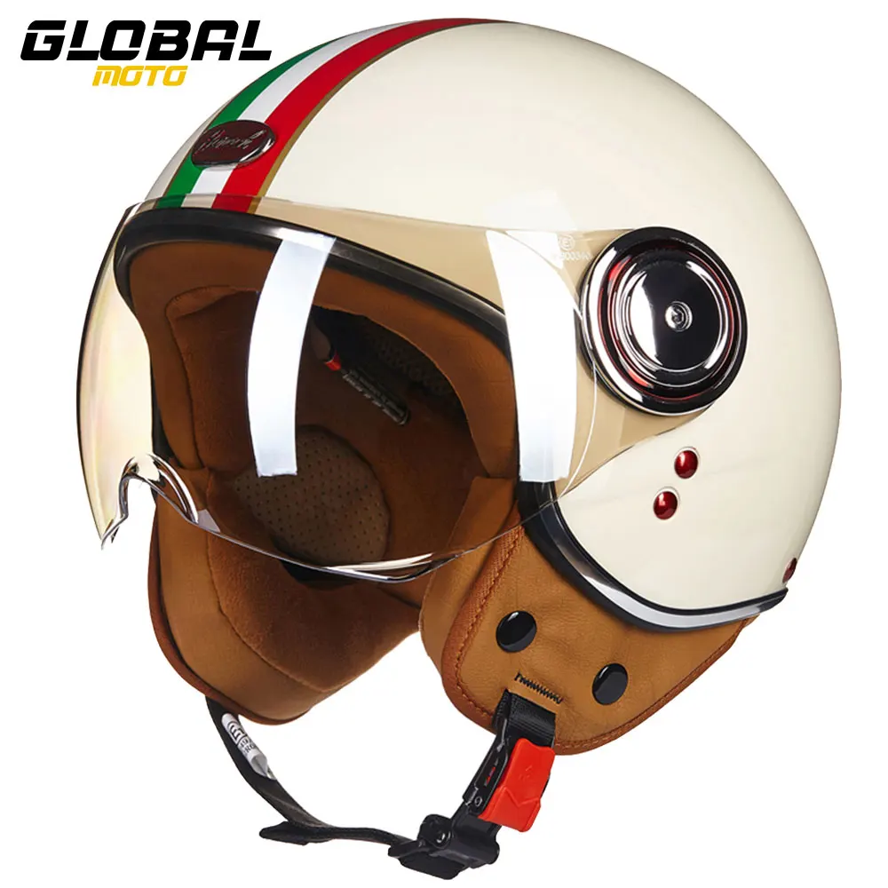 

Шлем мотоциклетный с открытым лицом, в стиле ретро