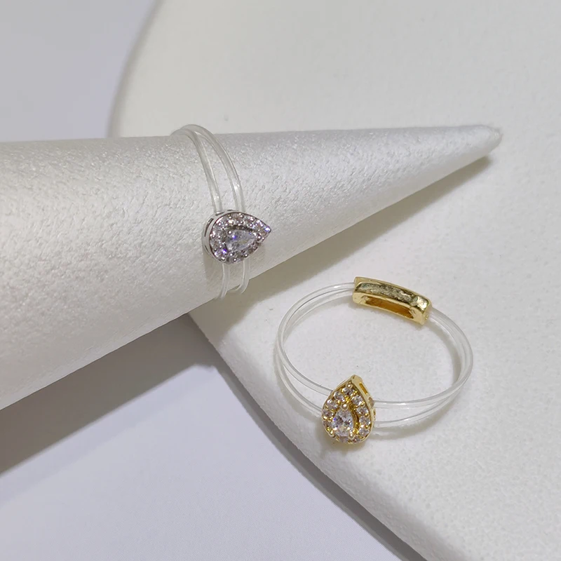 Новое кольцо для женщин модное милое Сверкающее женское из латуни с невидимой