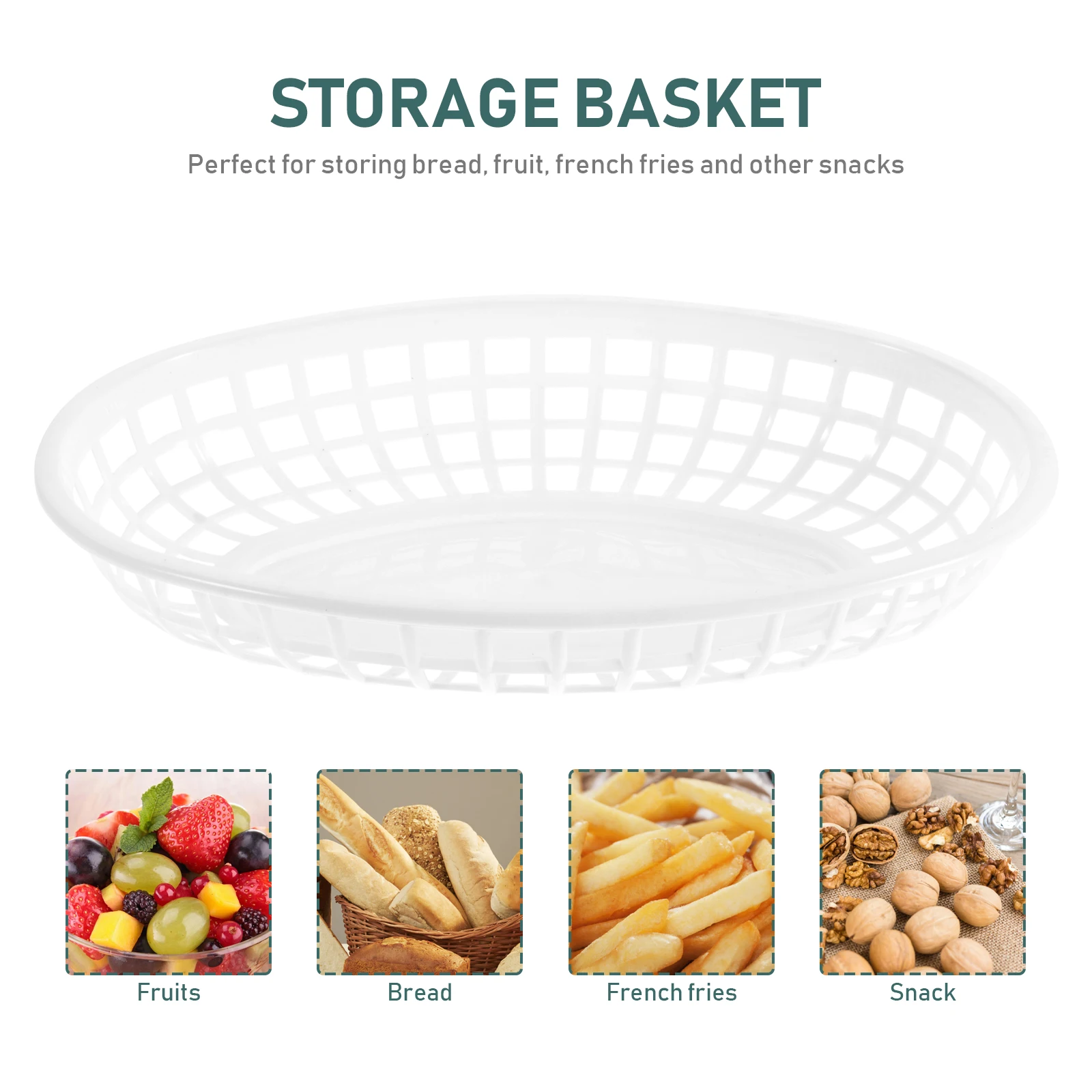 

4Pcs Plastic Snack Trays Plastic Fruit Basket Storage Baskets Vegetable Storage Baskets