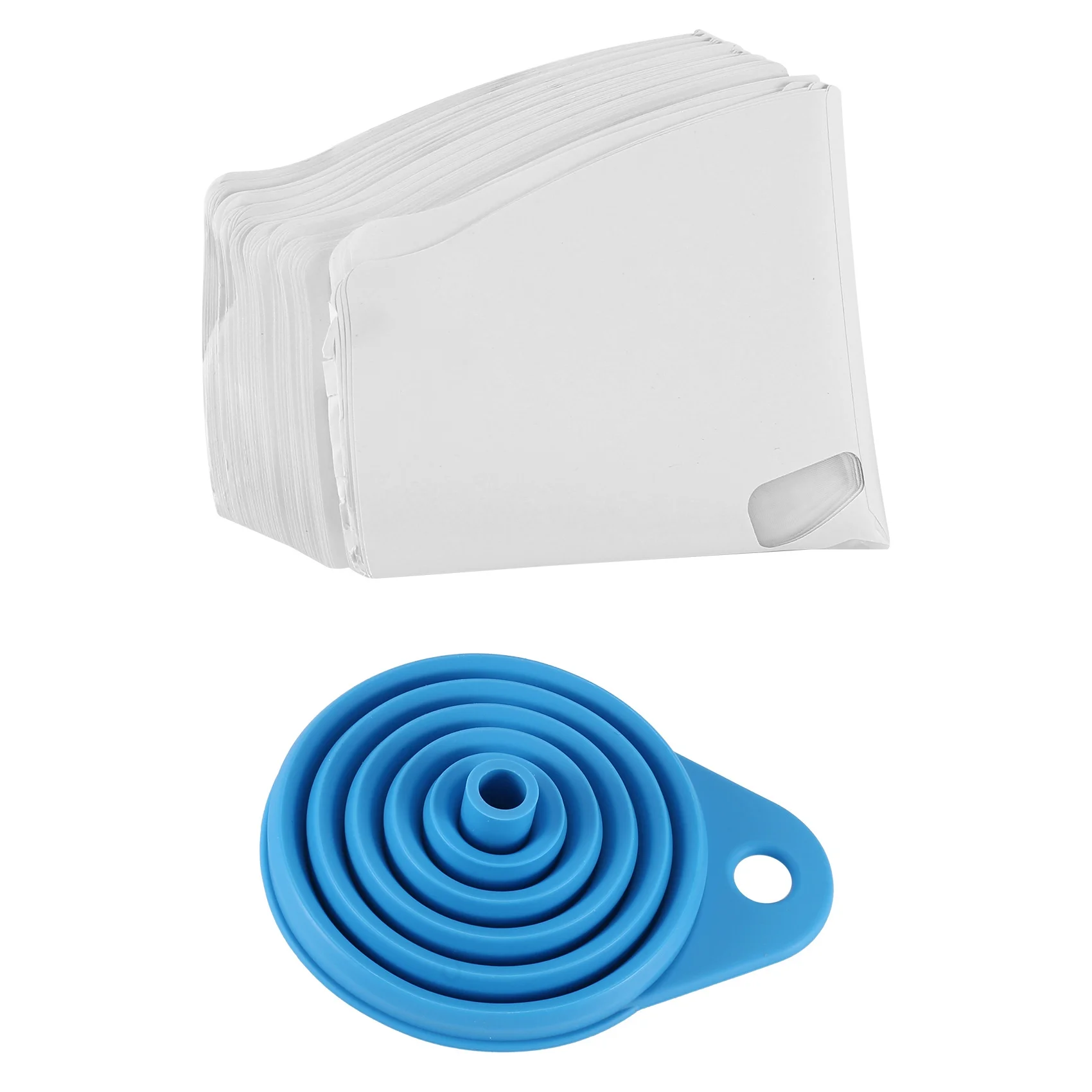 50 упаковок 100-микрометровых конусных фильтров для краски с 1 силиконовой воронкой