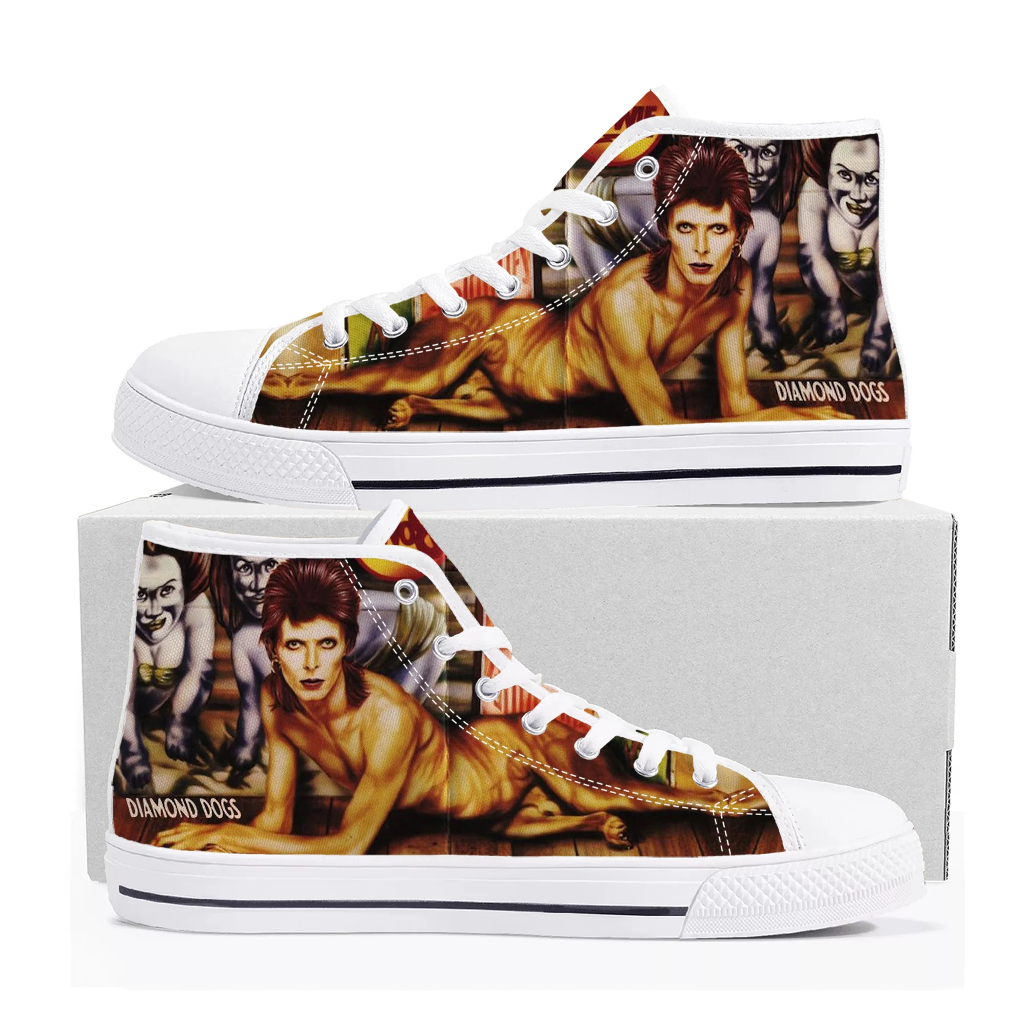 Mens Womens Teenager High Quality Bowie Canvas Sneaker Casual Couple Shoes Custom Shoe